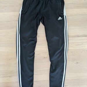 Adidas Black Sweatpants with Three-Stripe Design